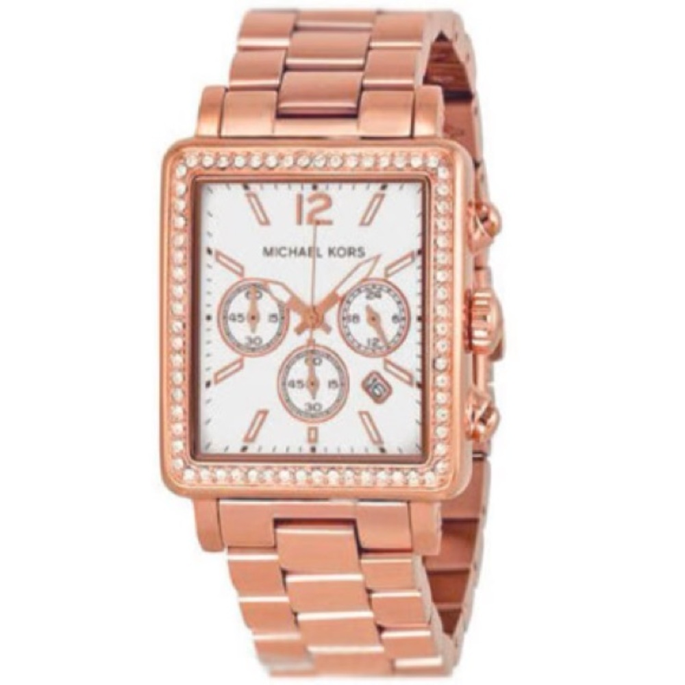 Michael Kors Hudson Rose Gold Chronograph Watch Like New